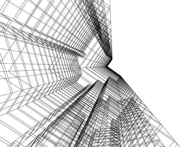 3d mimari sanat, vektör illüstrasyonu