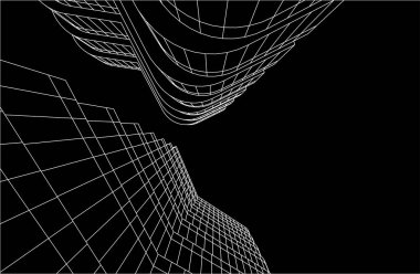 3d mimari sanat, vektör illüstrasyonu