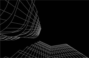 3d mimari sanat, vektör illüstrasyonu