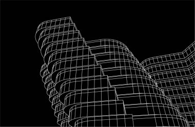 3d mimari sanat, vektör illüstrasyonu