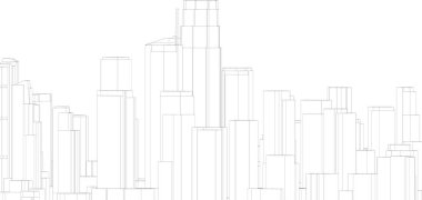 3d mimari sanat, vektör illüstrasyonu