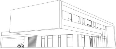 3d mimari sanat, vektör illüstrasyonu