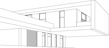 3d mimari sanat, vektör illüstrasyonu