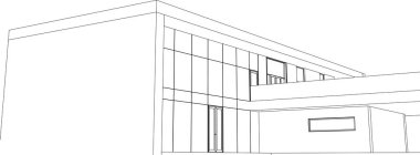 3d mimari sanat, vektör illüstrasyonu