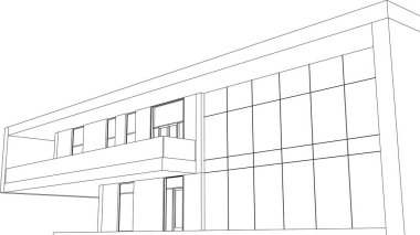 3d mimari sanat, vektör illüstrasyonu