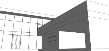 3d mimari sanat, vektör illüstrasyonu