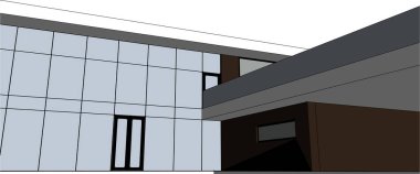 3d mimari sanat, vektör illüstrasyonu