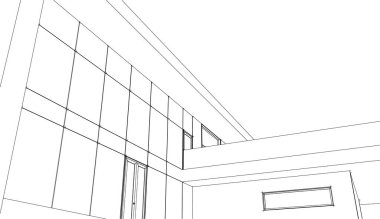 3d mimari sanat, vektör illüstrasyonu