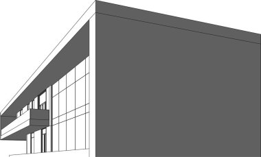 3d mimari sanat, vektör illüstrasyonu