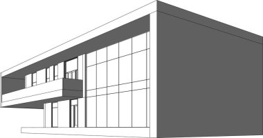 3d mimari sanat, vektör illüstrasyonu