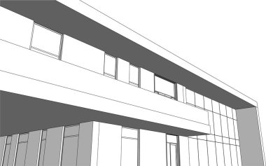 3d mimari sanat, vektör illüstrasyonu