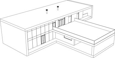 3d mimari sanat, vektör illüstrasyonu