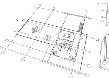 3d mimari sanat, vektör illüstrasyonu