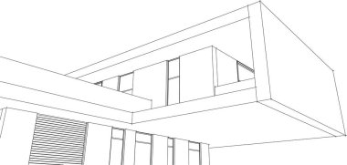 3d mimari sanat, vektör illüstrasyonu