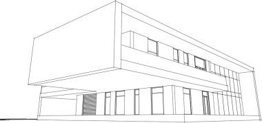 3d mimari sanat, vektör illüstrasyonu