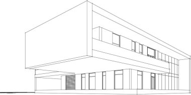 3d mimari sanat, vektör illüstrasyonu