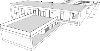 3d mimari sanat, vektör illüstrasyonu