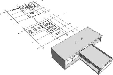 3d mimari sanat, vektör illüstrasyonu