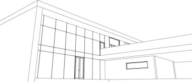 3d mimari sanat, vektör illüstrasyonu