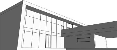 3d mimari sanat, vektör illüstrasyonu