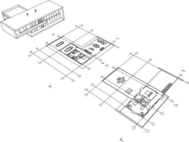 3d mimari sanat, vektör illüstrasyonu