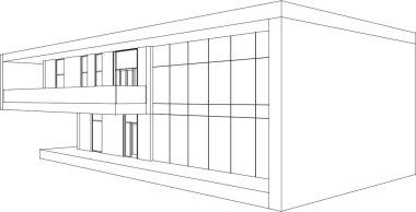 3d mimari sanat, vektör illüstrasyonu