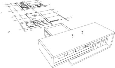 3d mimari sanat, vektör illüstrasyonu