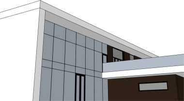 3d mimari sanat, vektör illüstrasyonu