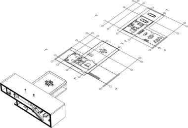 3d mimari sanat, vektör illüstrasyonu