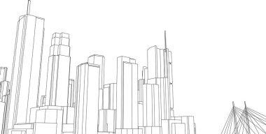 3d mimari sanat, vektör illüstrasyonu