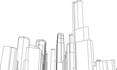 3d mimari sanat, vektör illüstrasyonu