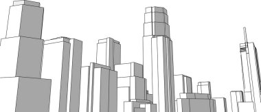 3d mimari sanat, vektör illüstrasyonu