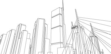 3d mimari sanat, vektör illüstrasyonu