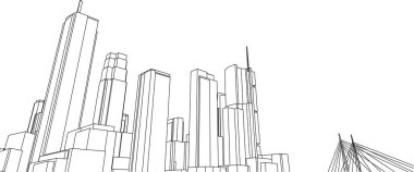 3d mimari sanat, vektör illüstrasyonu