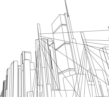 3d mimari sanat, vektör illüstrasyonu