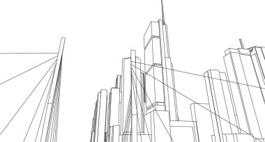 3d mimari sanat, vektör illüstrasyonu