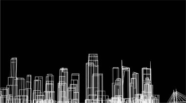 3d mimari sanat, vektör illüstrasyonu