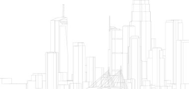 3d mimari sanat, vektör illüstrasyonu