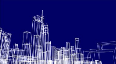 3d mimari sanat, vektör illüstrasyonu