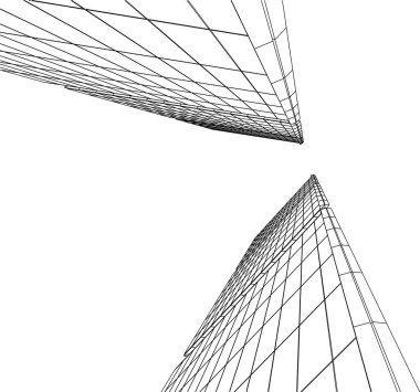 3d mimari sanat, vektör illüstrasyonu