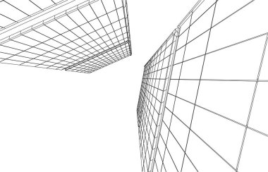 3d mimari sanat, vektör illüstrasyonu