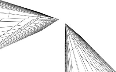 3d mimari sanat, vektör illüstrasyonu