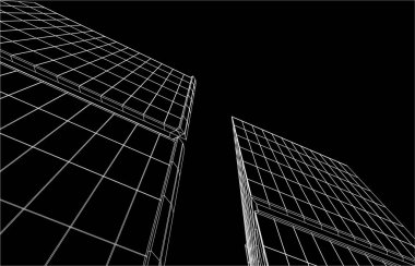 3d mimari sanat, vektör illüstrasyonu