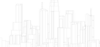 3d mimari sanat, vektör illüstrasyonu