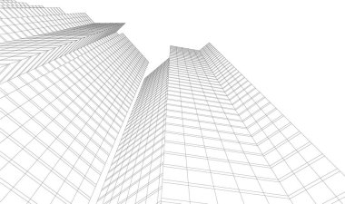 3d mimari sanat, vektör illüstrasyonu