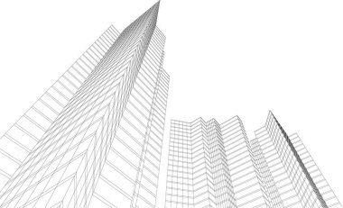 3d mimari sanat, vektör illüstrasyonu