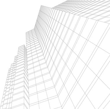 3d mimari sanat, vektör illüstrasyonu