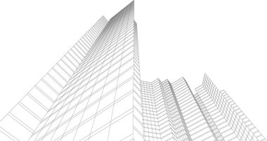 3d mimari sanat, vektör illüstrasyonu