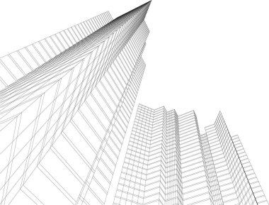 3d mimari sanat, vektör illüstrasyonu