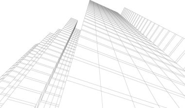 3d mimari sanat, vektör illüstrasyonu